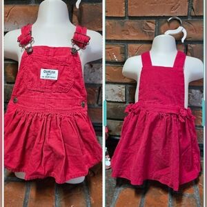 2 Red Corduroy Skirtalls
